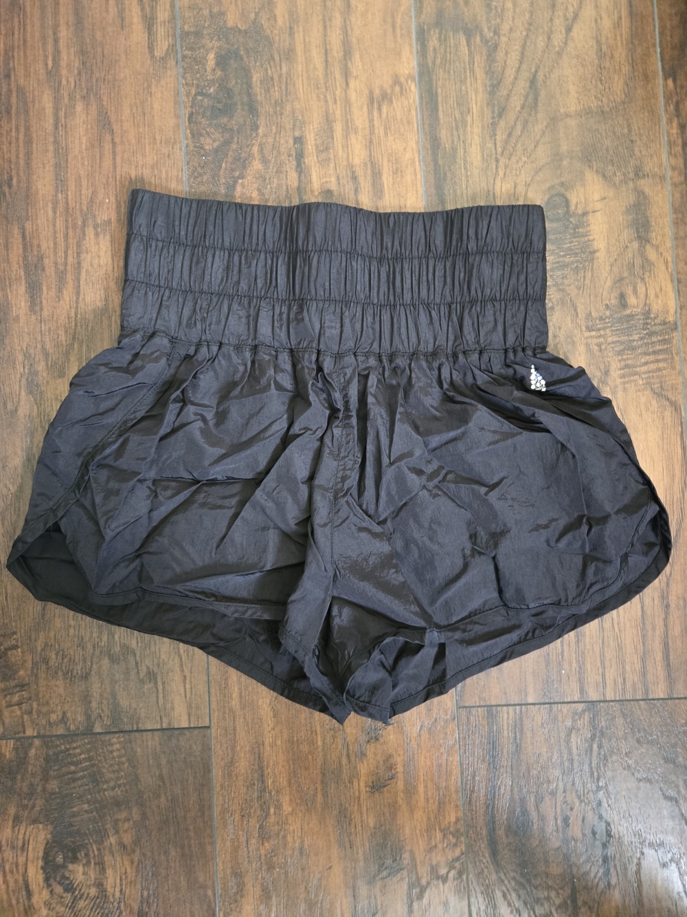 Free People Black High-Smocked Waist Athletic Shorts